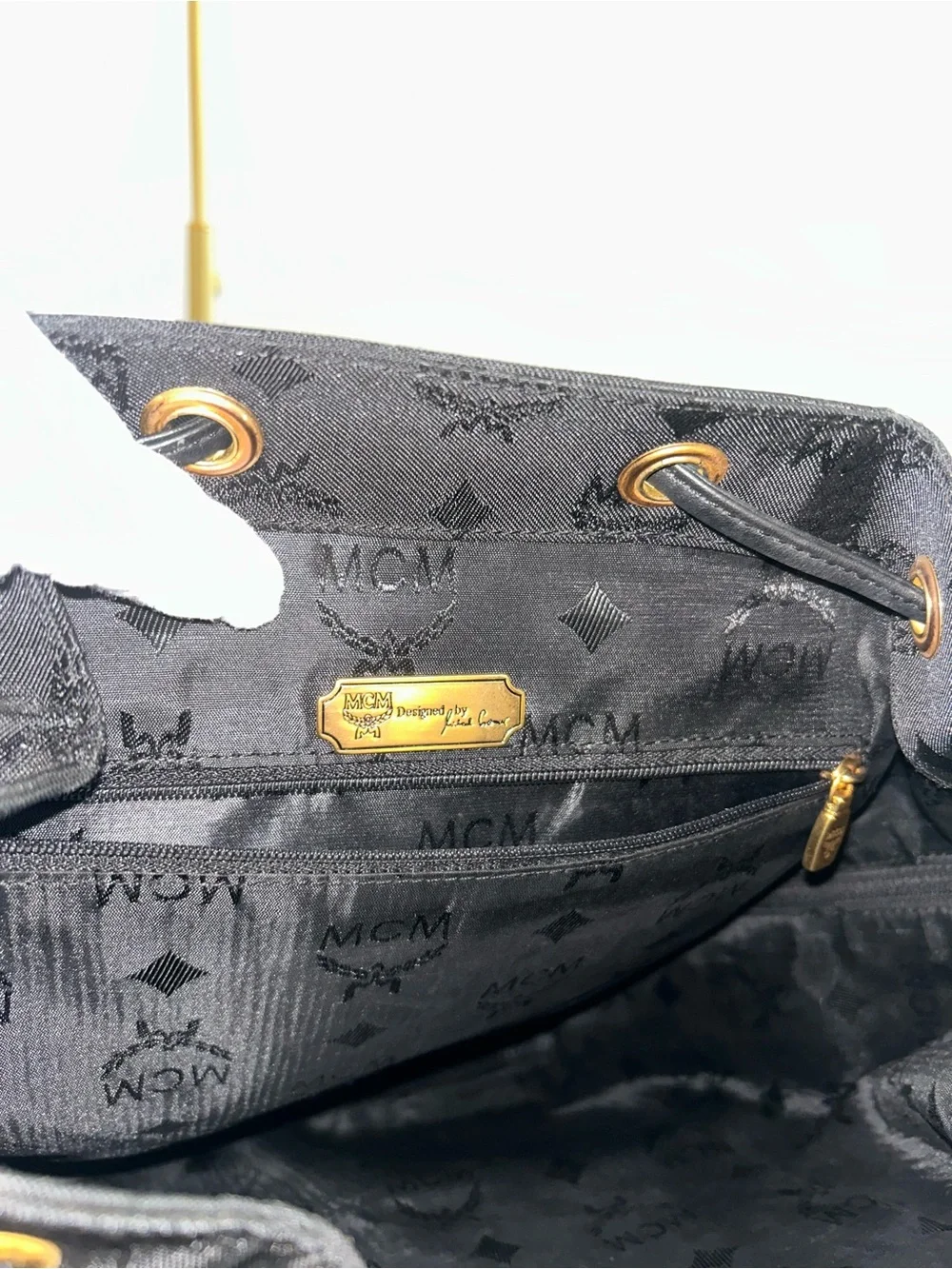 Authentic, Vintage MCM Logo Black Nylon and Leather Backpack – Made in Germany
